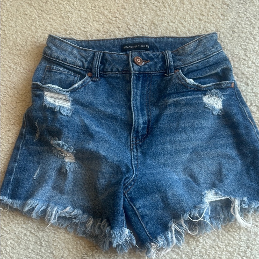 Sincerely Jules Blue High-Waisted Jean Shorts